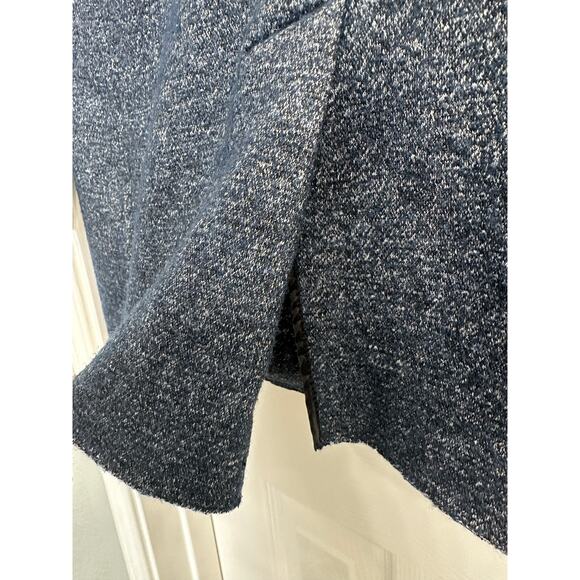 Banana Republic Navy Blue Tweed Blazer Jacket Women’s Sz 10 Pockets Cotton Blend - Picture 6 of 11
